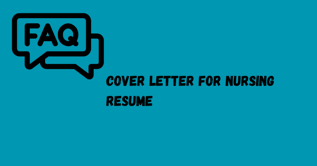 Cover Letter for Nursing Resume