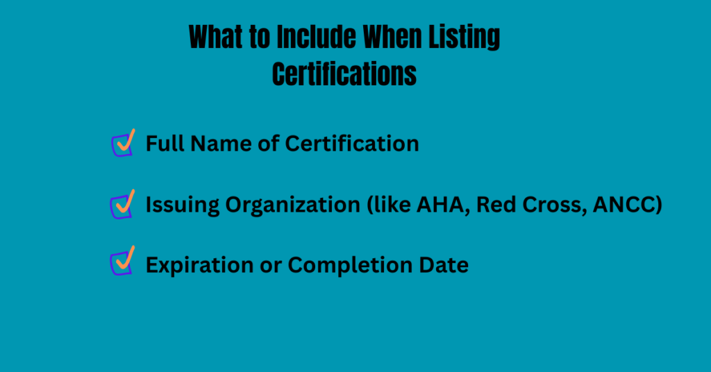 What to Include When Listing Certifications
