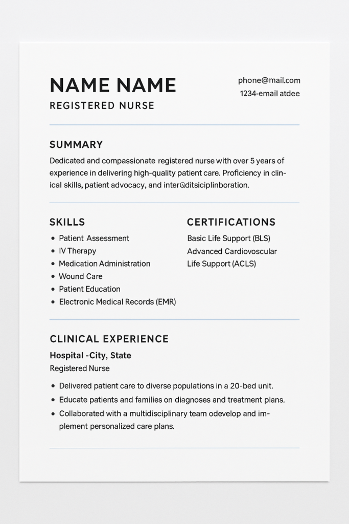 clean-nurse-resume-layout