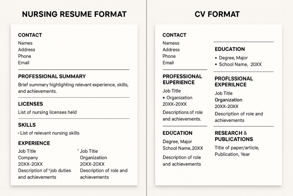 Resume vs CV for Nurses