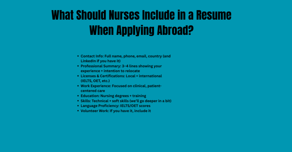 What Should Nurses Include in a Resume When Applying Abroad?