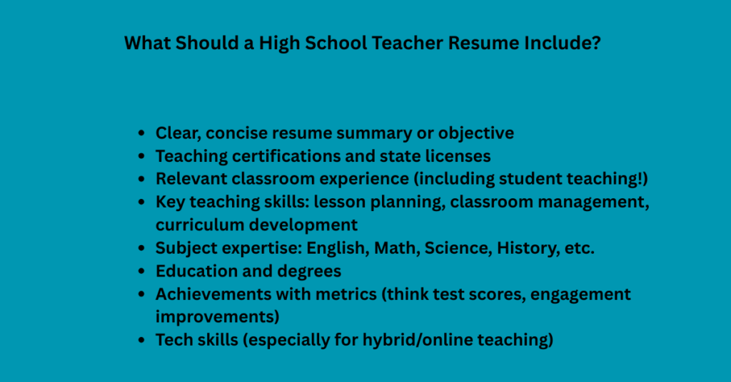 What Should a High School Teacher Resume Include?